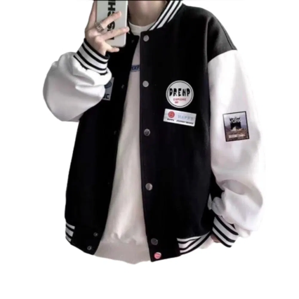 Hot Sale Spring Jacket Men's Trendy Printed Baseball Jacket Casual Cardigan Coat