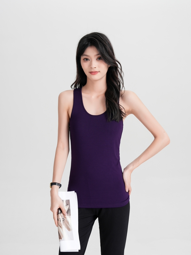 Eco-Friendly Bamboo Ladies Lavender Softy Casual Daily Tank Top