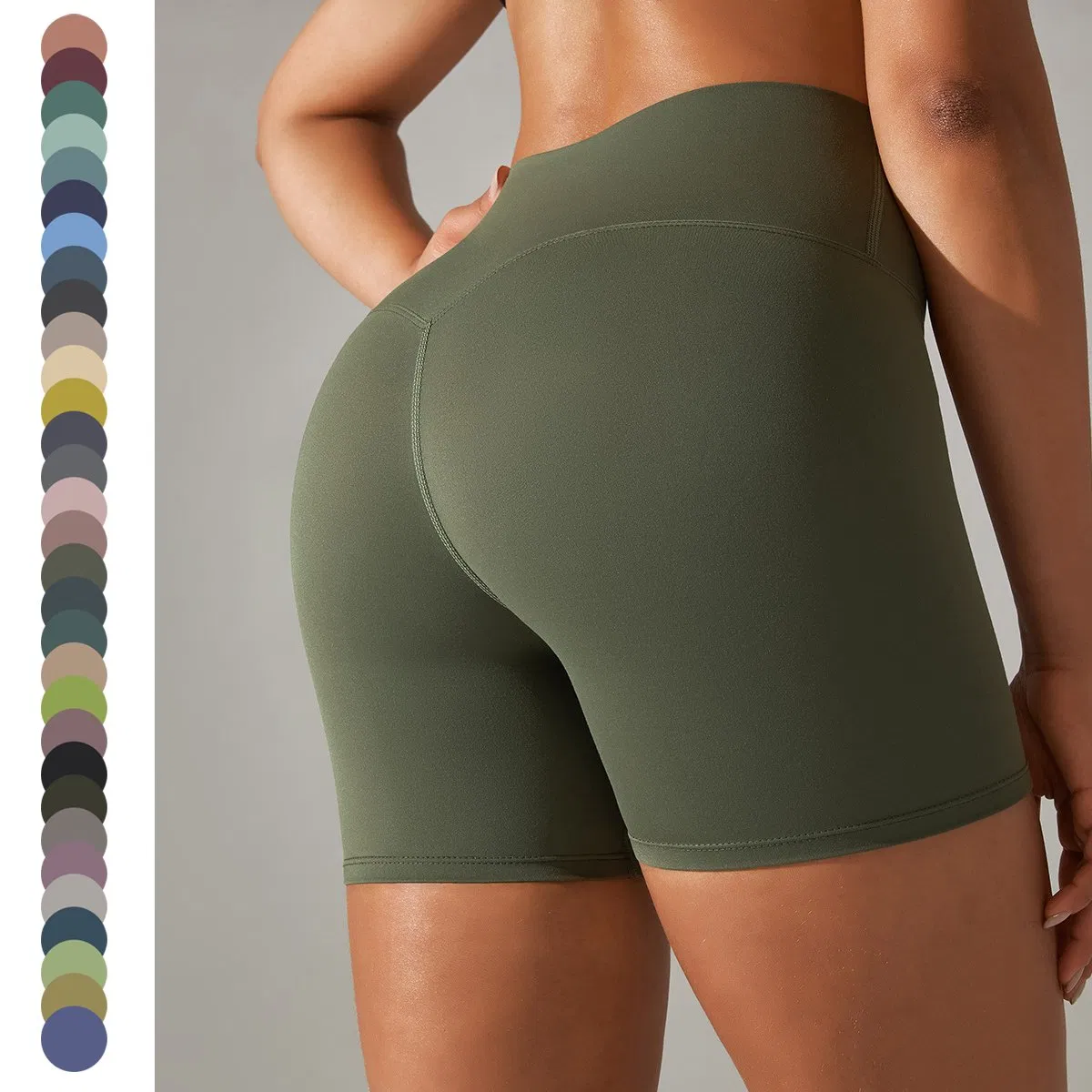 High-Waisted Solid Color Yoga Short Leggings for Active Women