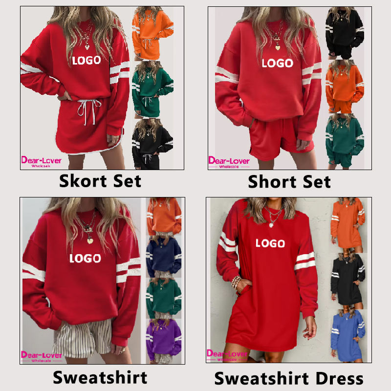 Dear-Lover Ready Stock Fashion Factory Wholesale Dropship Custom Design Support Fast Delivery Drop Shoulder Oversized Women's Apparel Pullover Sweatshirt