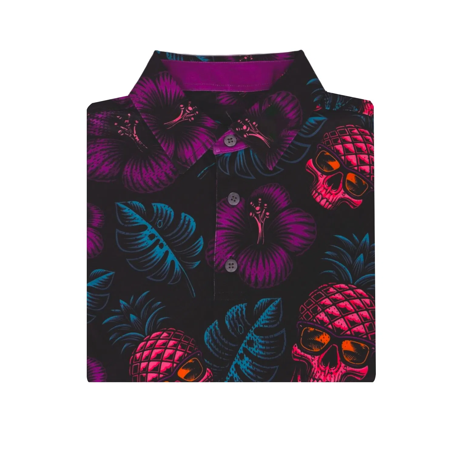 Luxury High Quality 75% Recycled Nylon 25% Spandex Golf Shirt Allover Print Men Clothing Golf Polo Shirts Custom Logo