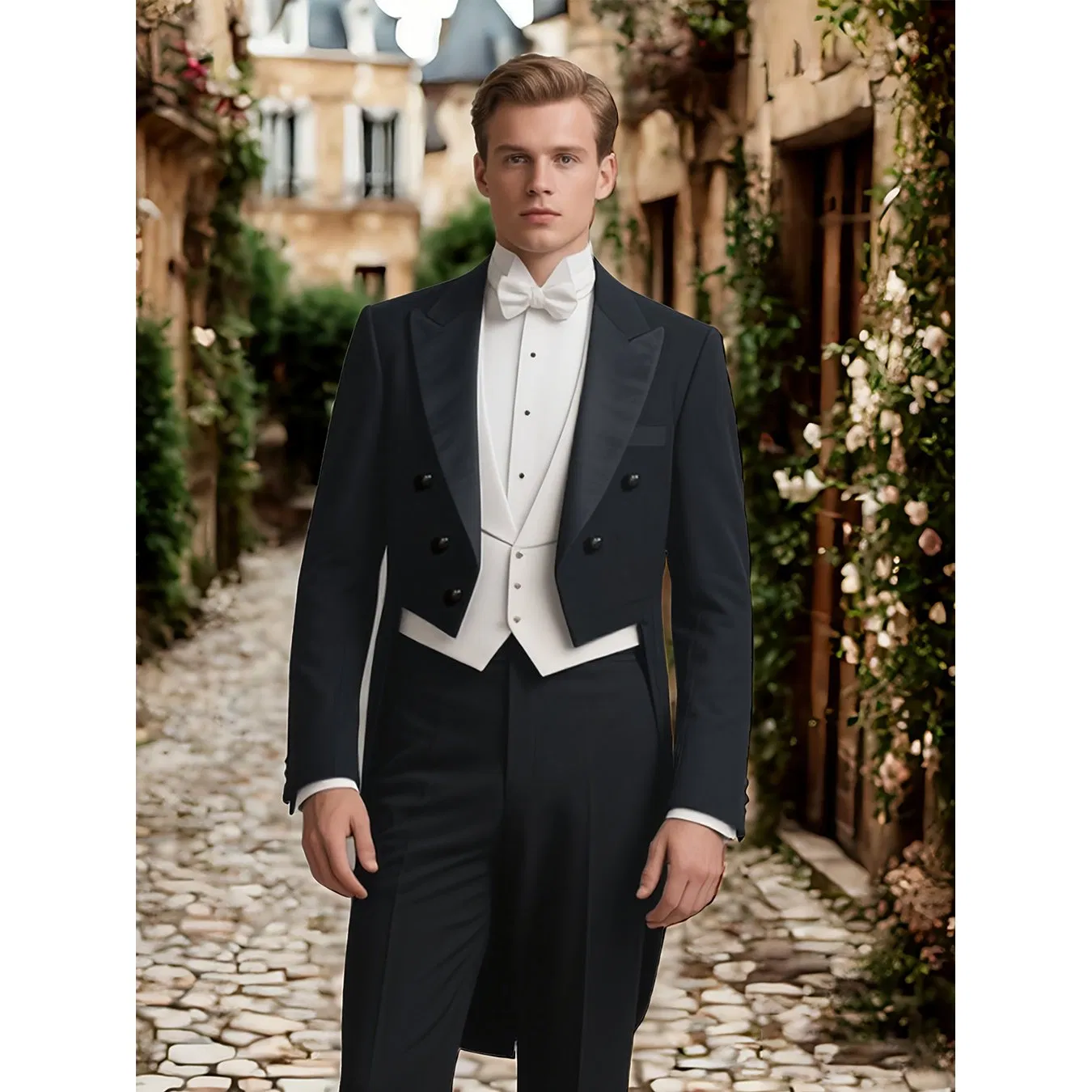 Gala Ready Elegant Men's Tailcoat Jacket for Black Tie Events &amp; Special Occasions Wedding Blazer