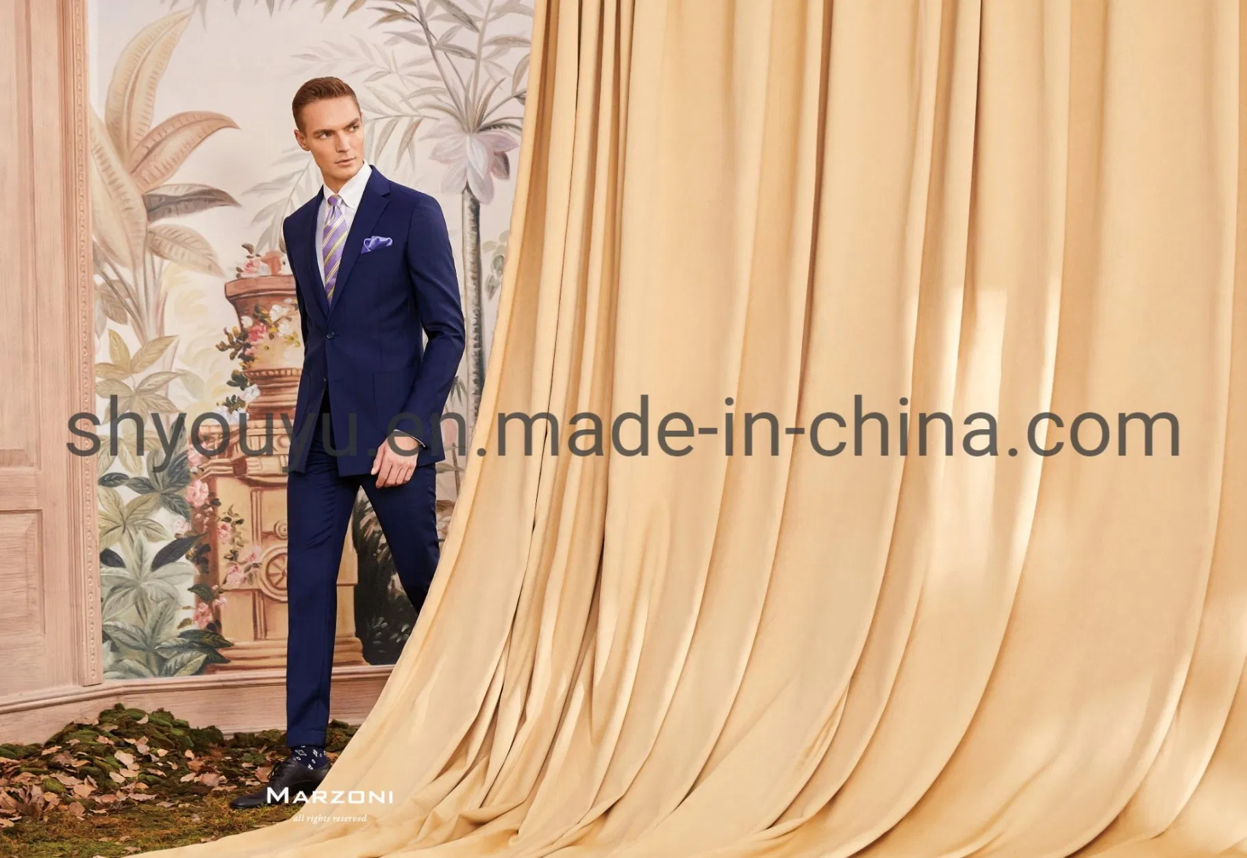 OEM Slim Fit Notch Lapel Round Shoulder Men Blazer