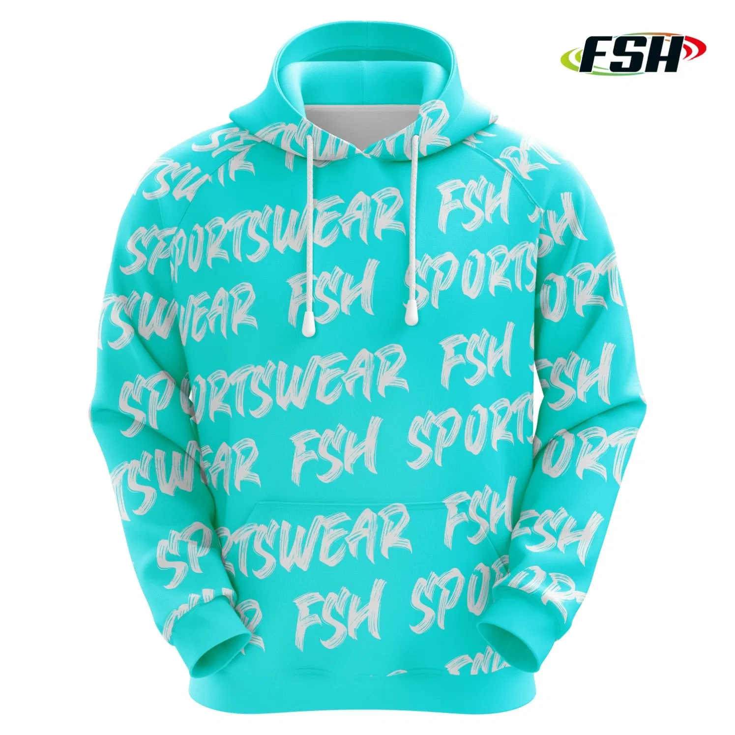 New Design Custom Fluorescent Color Bright Sublimation Sports Wear Hoodie with Fleece