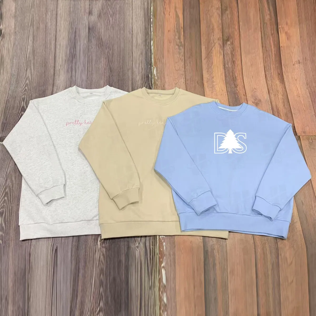 Custom Wholesale Embroidery Jumper Print Plain High Quality Soft Cotton Heavy Weight 330 GSM Fleece Crewneck Sweatshirt Oversized Streetwear