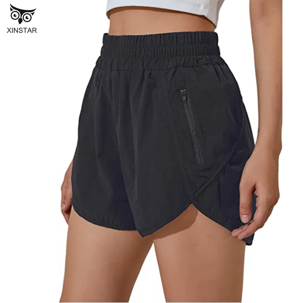Women′ S Running Shorts Elastic High Waisted Shorts