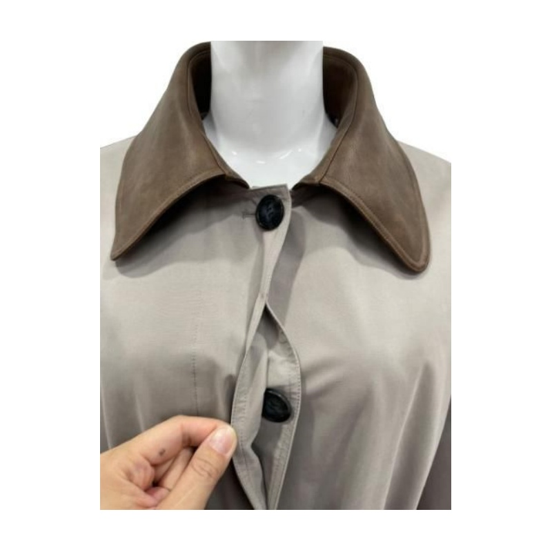 Factory Customization Thickened Long Coat for Women Autumn Winter PU Collar Quilted Windbreaker