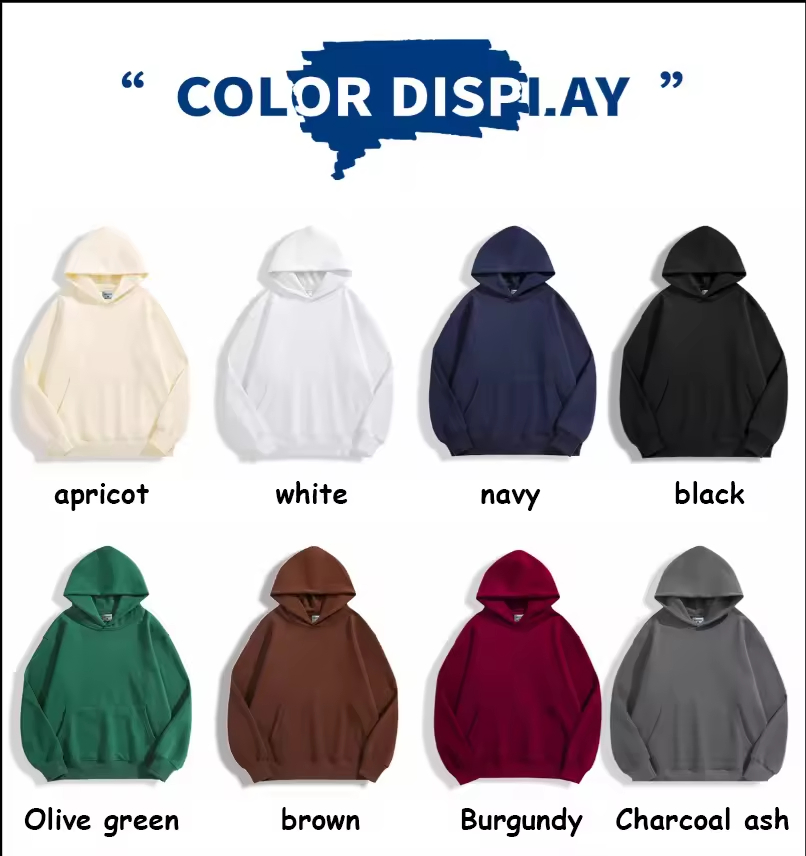500GSM Unisex 100% Cotton Custom Pullover High Quality Blank Oversized Fleece Hoodie