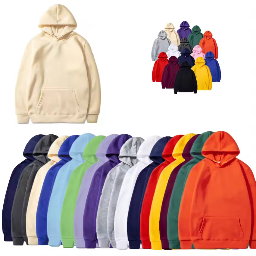 Casual High Quality 220 GSM 100% Polyester Fleece Blank Loose Men's Hoodies