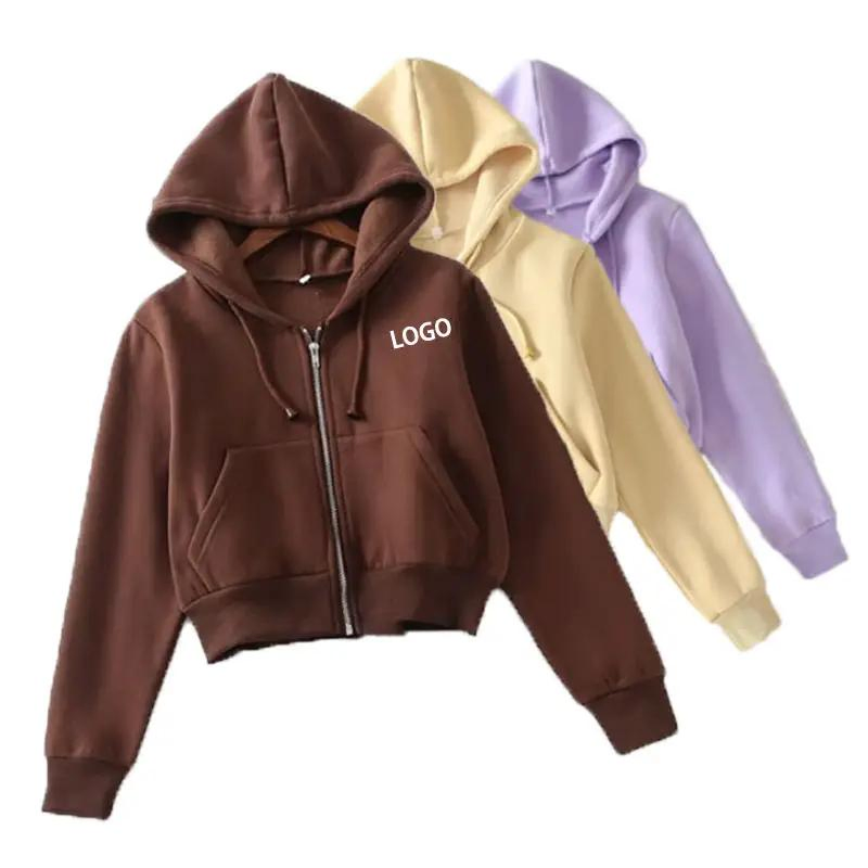 Polo Sweatsuits Women Purple Zip Hoodie Layered Sweatshirt Plain Sweatshirt Women