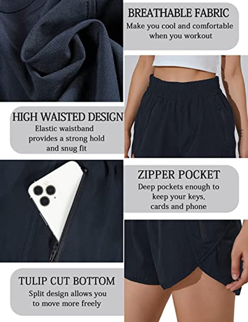 Women′ S Running Shorts Elastic High Waisted Shorts
