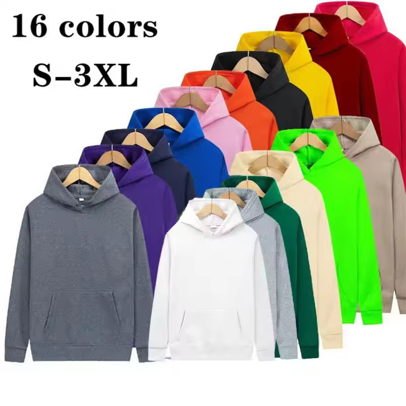 Casual High Quality 220 GSM 100% Polyester Fleece Blank Loose Men's Hoodies