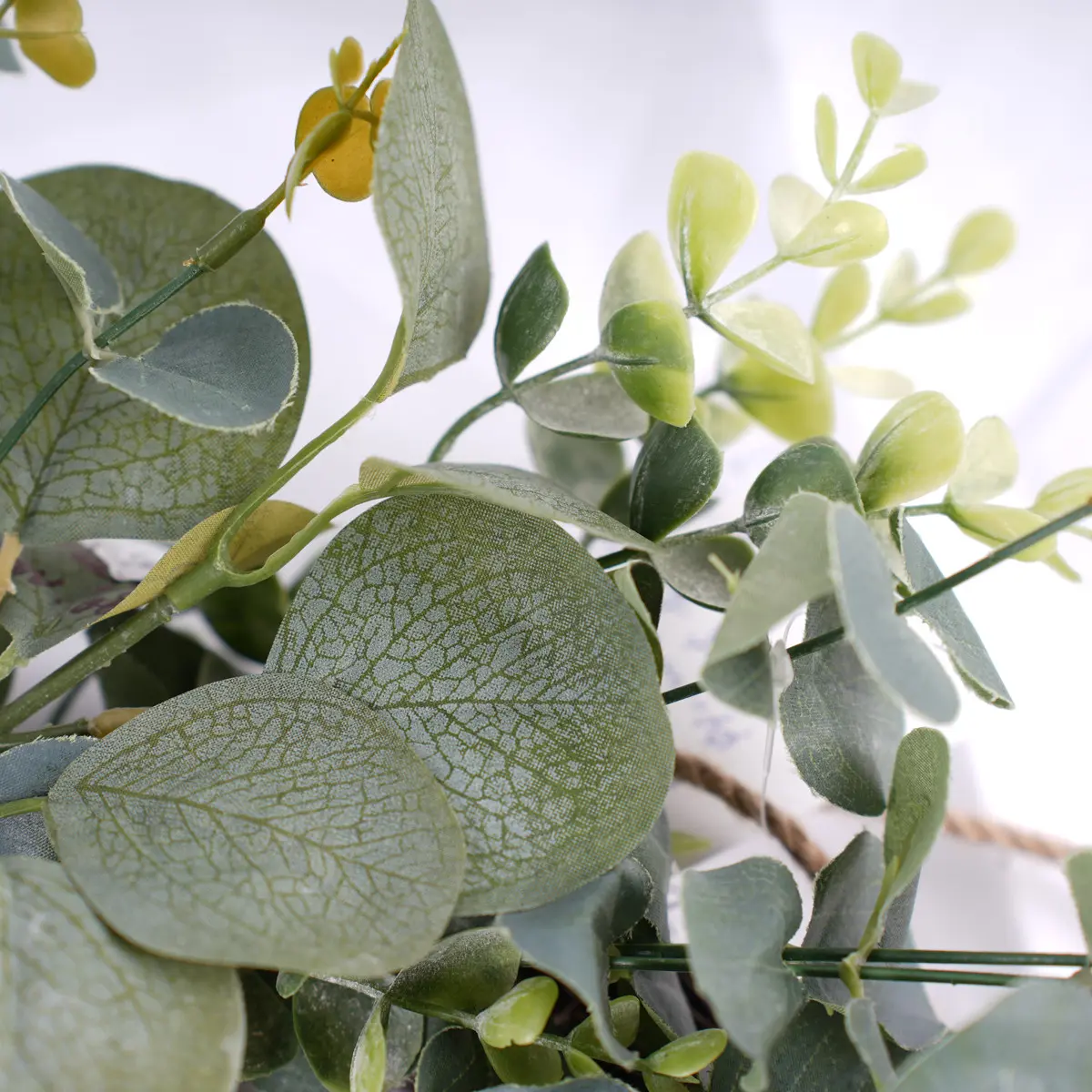 Wholesale Hot Sale Dia.40cm Rattan Grass Ring Eucalyptus Wreath Real Rattan Christmas Garden Decoration Artificial Flowers for Gardens Suppliers, Factory