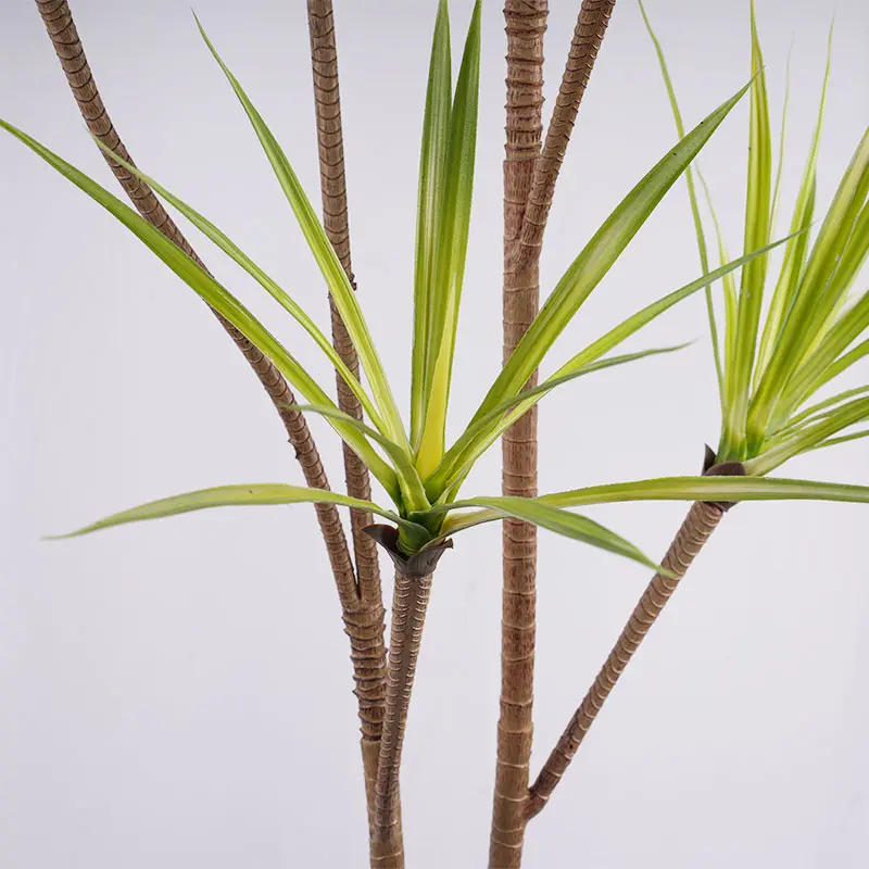 China Hot selling H185cm Plastic Dracaena 7 Heads 162 White Green Leaves in Pot Detachable Space Decoration Focus Supplier, Factories