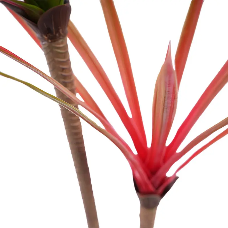 China H60cm Artificial Dracaena Plant Red Green 2 Stems 30 Leaves Potted Faux Greenery for Indoor Decor Living Room Floor Deco Manufacturer, Factories