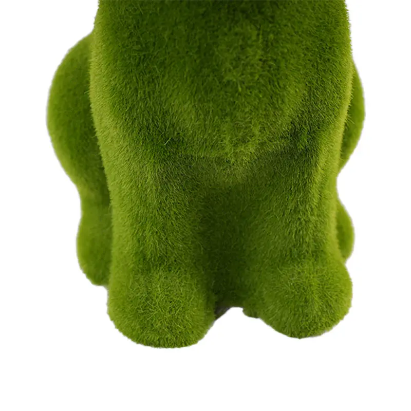 Wholesale Festive Realistic Texture Artificial Grass Sculpture Green Flocking Rabbit Eco-friendly Handmade Easter Home Patio Ornament Manufacturer, Factories