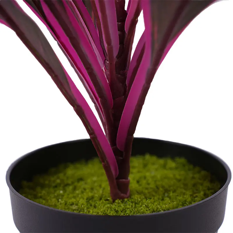 China Artificial green plants H50cm Cordyline fruticosa leaves in pot Purple green Hyper Realistic Manufacturers, Factories
