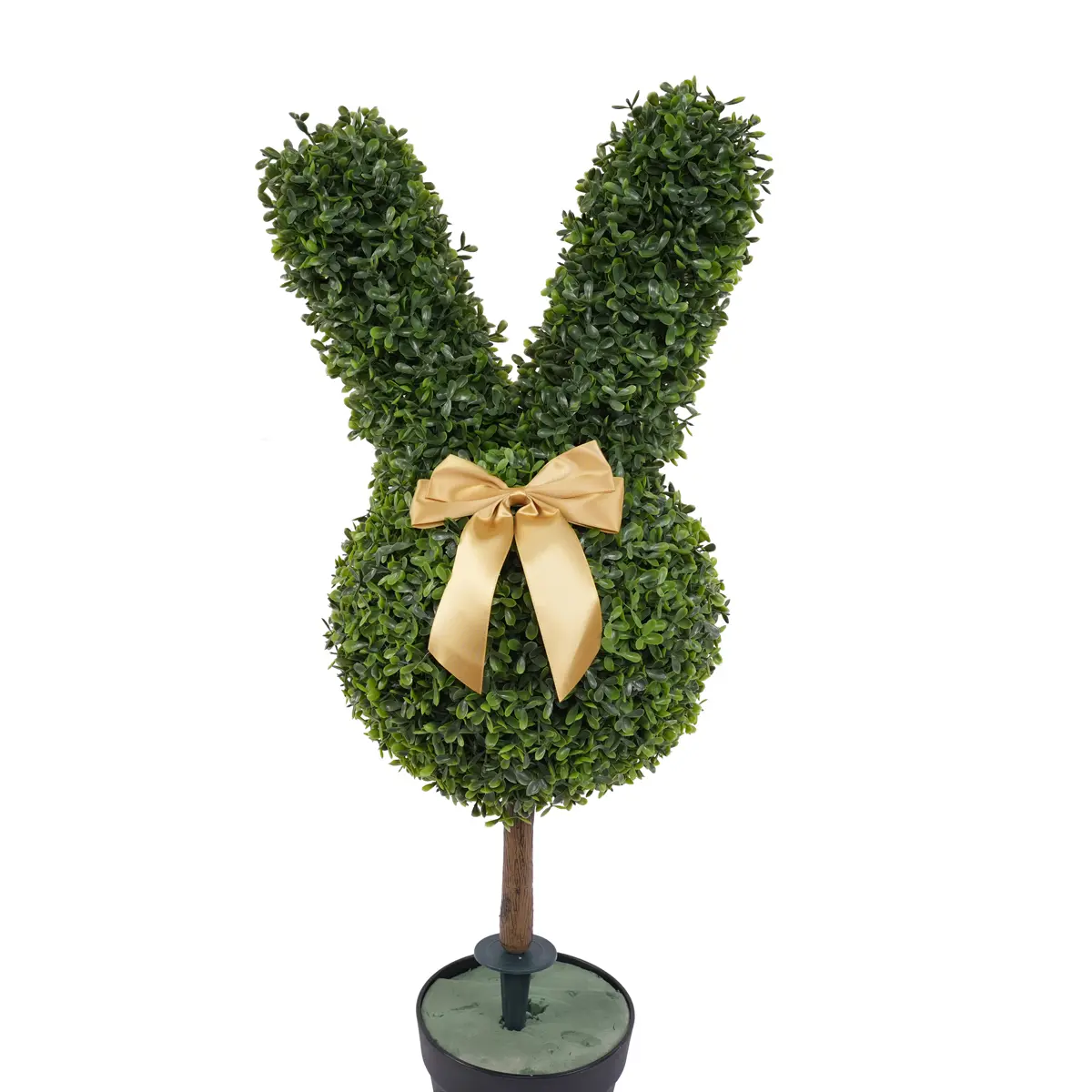 China factory green artificial boxwood rabbit with ground spikes garden decorations products direct sales Easter