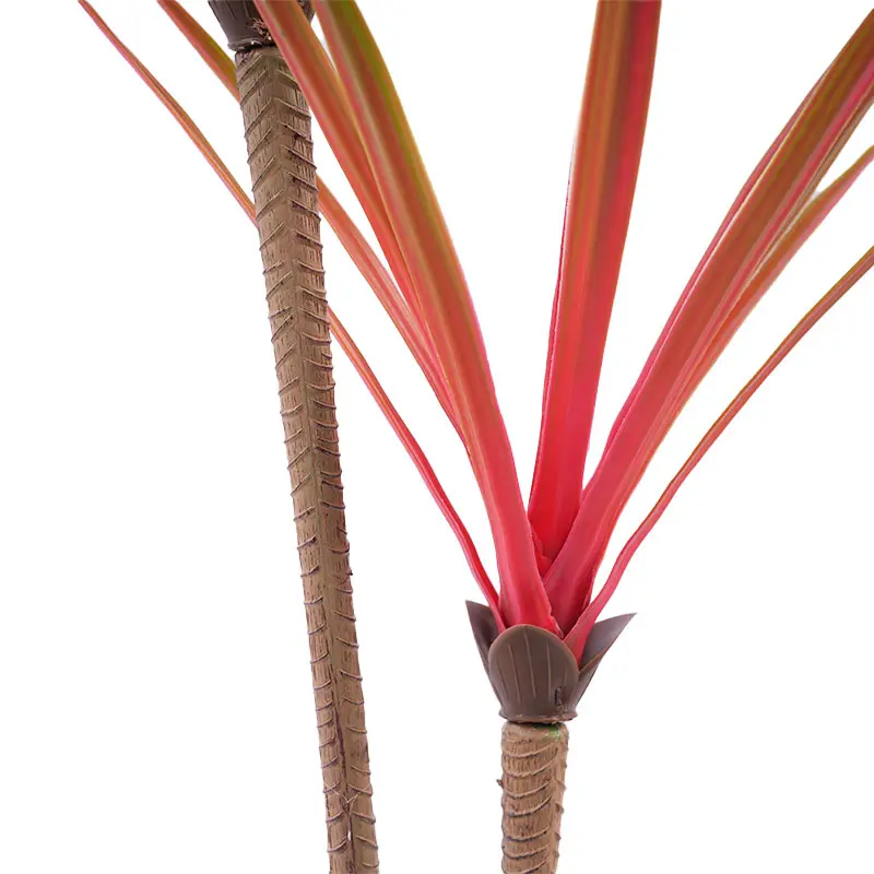 China H60cm Artificial Dracaena Plant Red Green 2 Stems 30 Leaves Potted Faux Greenery for Indoor Decor Living Room Floor Deco Manufacturer, Factories