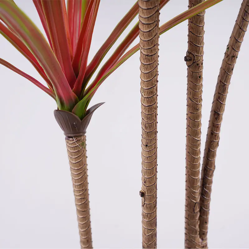 Wholesale Gardening plants H120cm Detachable Red Green Dracaena 4 Stems 90 Leaves Plastic Greenery Modern Space Decor Easy to Assemble Manufacturer, Supplier