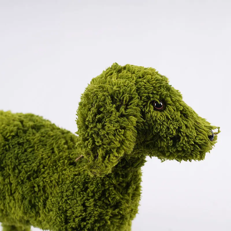 China Green Fuzzy Artificial Animal Topiary Dog Easter Decor H36cm Durable PE Frame and Nylon Fur Indoor Home Plant Ornament Suppliers, Factory