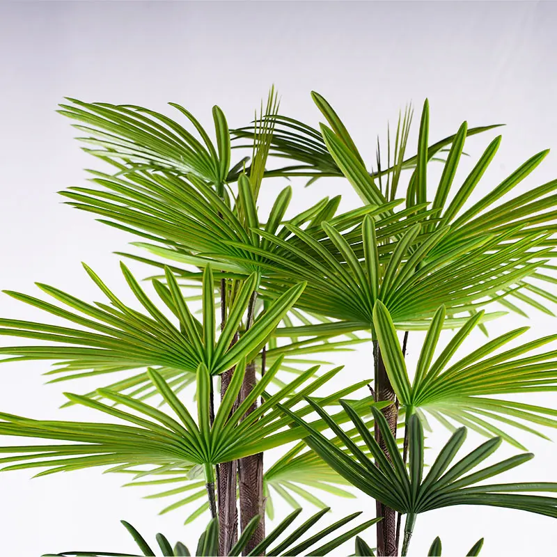 Wholesale Commercial Grade Artificial Fan Palm 180cm Lifelike 3 Stem Design 49 Leaves Perfect for Lobby Garden Decor Suppliers, Factory