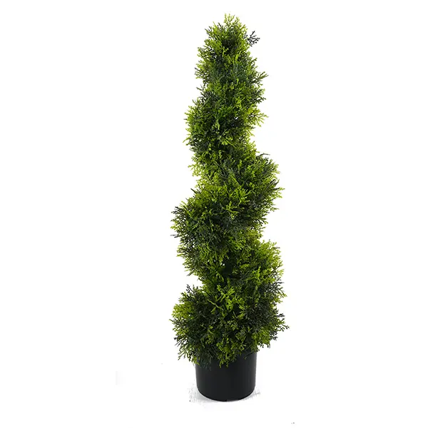 China Premium Supplier H90cm Small Cypress Leaf Artificial Spiral Tree with European Design for Hotel Decoration Manufacturer, Manufacturers