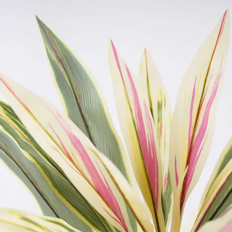 Wholesale Artificial Green Plants H90cm Cordyline Fruticosa leaves in Pot Pink-yellow Quiet Forest Breath Suppliers, Factories