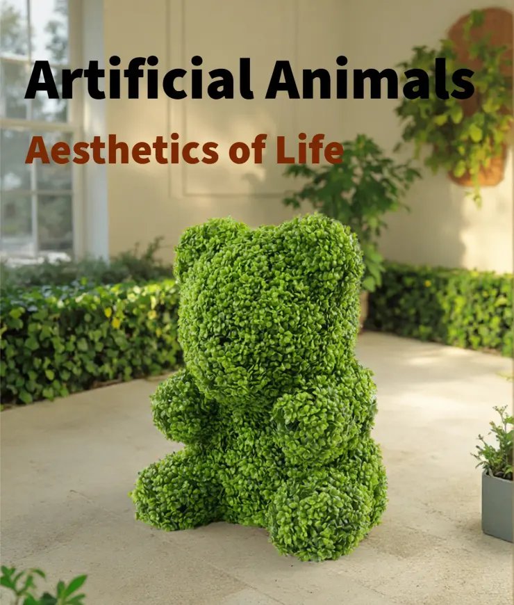 Wholesale Source Factory Highly Realistic Artificial Animal Green Bear Shape PE Material All Season Indoor Outdoor Factories, Factory