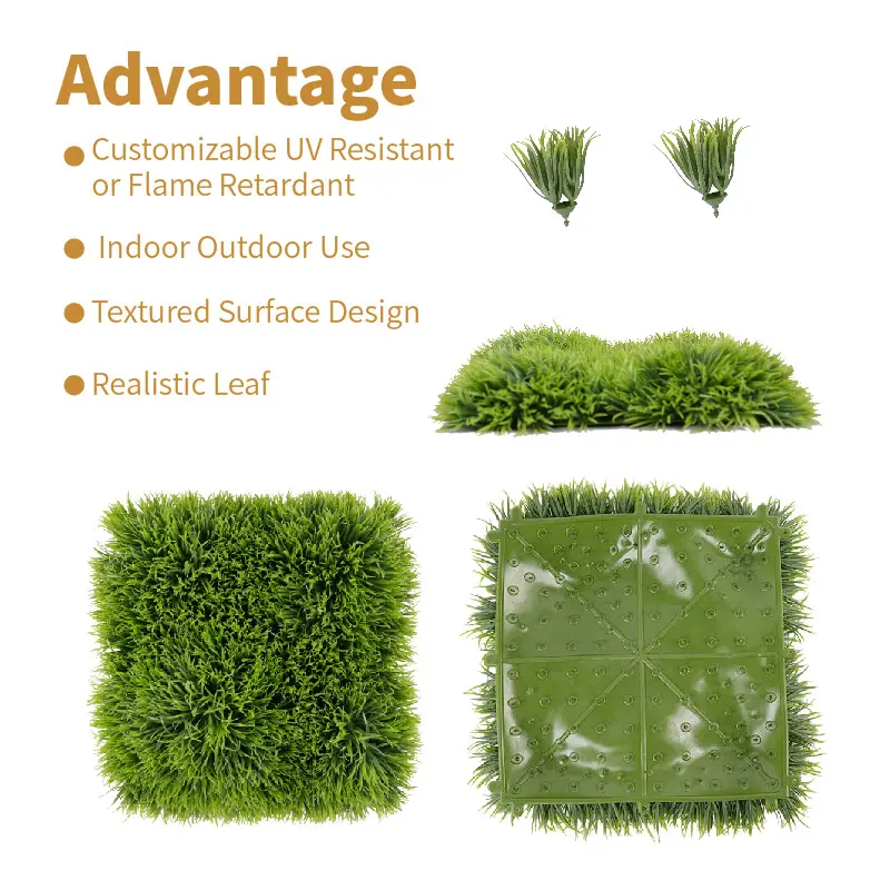 China Best Value PE Artificial Grass Panels Water Resistant Durable Plant Wall Decor Indoor Cafe Restaurant Outdoor Garden Patio Suppliers, Factory