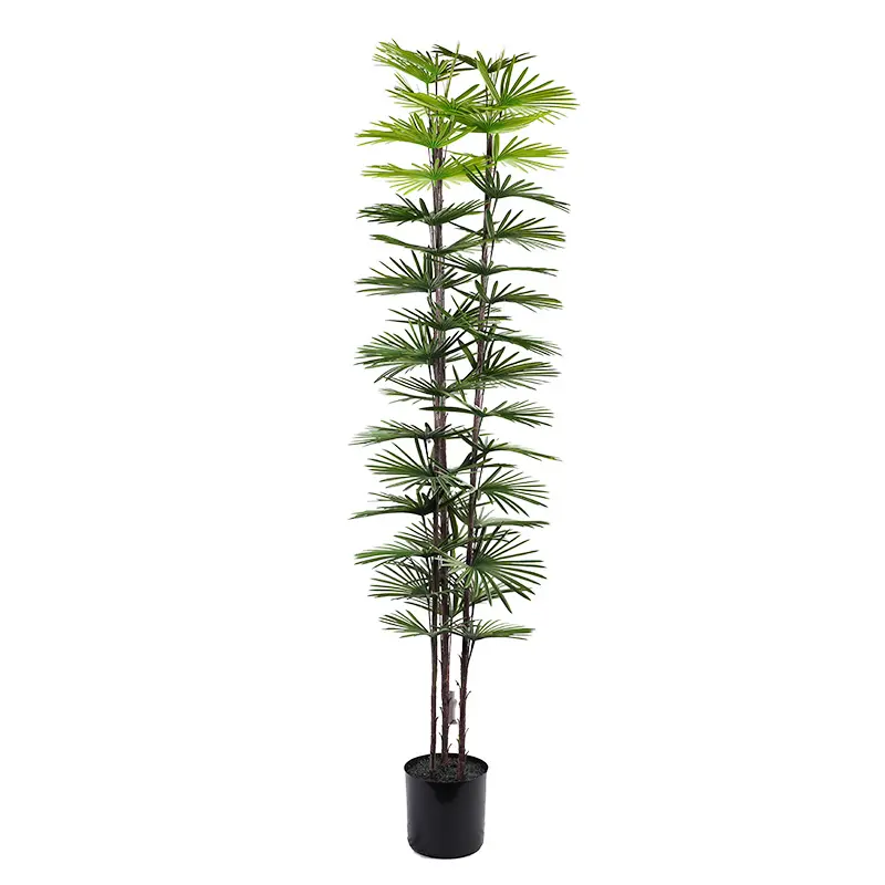 Wholesale Commercial Grade Artificial Fan Palm 180cm Lifelike 3 Stem Design 49 Leaves Perfect for Lobby Garden Decor Suppliers, Factory