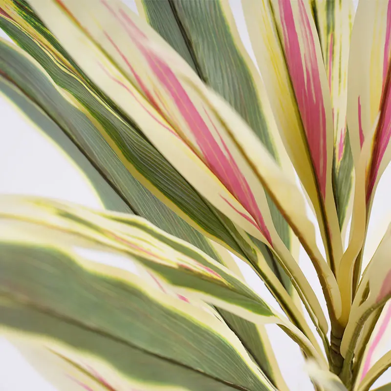 Wholesale Artificial Green Plants H90cm Cordyline Fruticosa leaves in Pot Pink-yellow Quiet Forest Breath Suppliers, Factories
