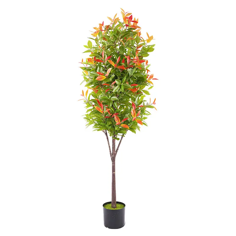 China Highly Recommended 150cm Artificial Photinia Leaf Plant Detachable Pot Perfect for Boutique Hotel Decor Suppliers, Factory