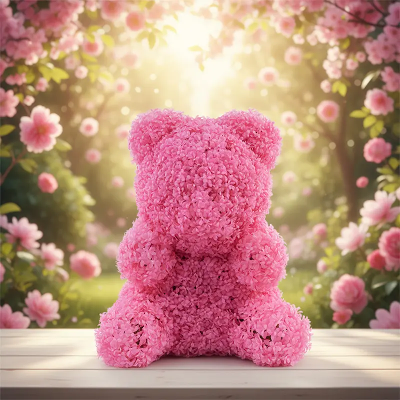 China Hot Selling Cute Soft Durable Eco-Friendly Artificial Animal Bear Shape PE Rapeseed Grass Indoor Outdoor Home Garden Ornament Manufacturer, Factory