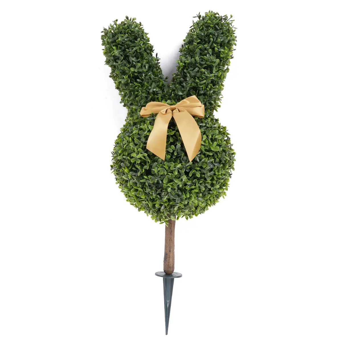 China factory green artificial boxwood rabbit with ground spikes garden decorations products direct sales Easter