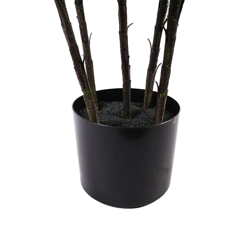 Wholesale Bionic green plants H110cm Plastic Fan Palm Artificial Plant 5 Stems 40 Leaves in Pot Fire - Resistant  Detachable Eco-friendly Factories, Factory