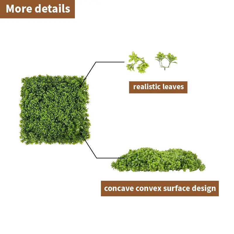 Wholesale Top Selling High Quality 25cm Square PE Artificial Grass Panel Water Resistant Eco-Friendly for Home Garden Office Hotel Indoor Supplier, Factory