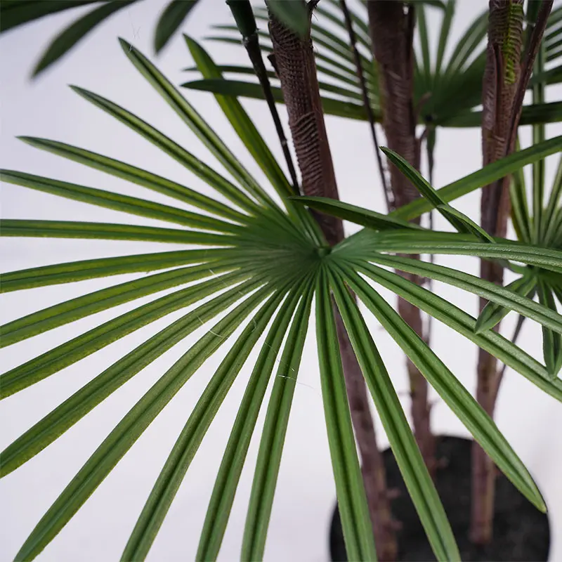 China Bionic decorative plants H150cm 3 Stems 37 Leaves Plastic Fan Palm Potted home decorative accessories Factories, Factory