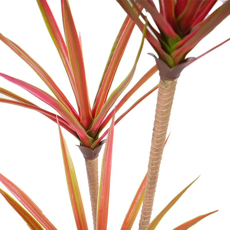 Wholesale Artificial Plant H90cm High Simulation Artificial Dracaena Red Green 3Stems 45Leaves Plastic Greenery Fade Resistant Potted Decor Manufacturer, Manufacturers
