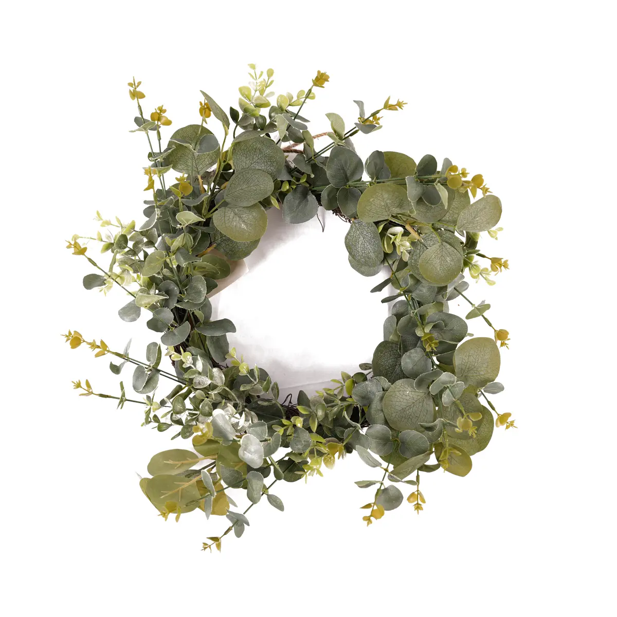 Wholesale Hot Sale Dia.40cm Rattan Grass Ring Eucalyptus Wreath Real Rattan Christmas Garden Decoration Artificial Flowers for Gardens Suppliers, Factory