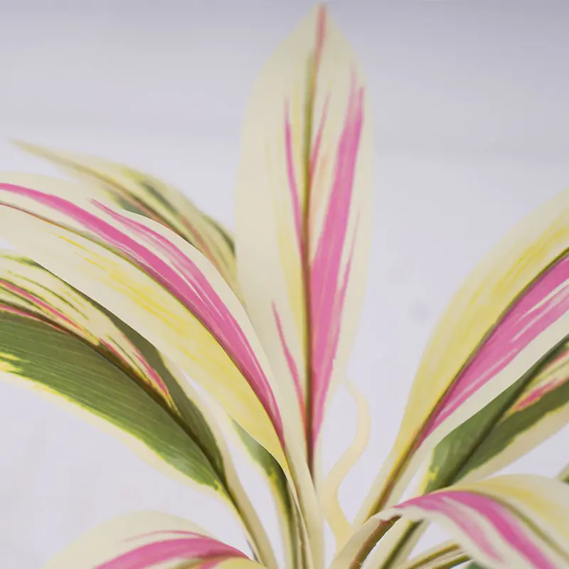 Wholesale Artificial green plants H40cm Cordyline fruticosa leaves in pot Pink yellow Gardening supplies Manufacturers, Factory