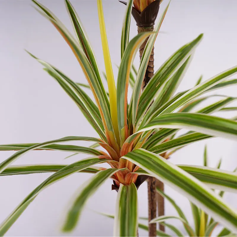 Wholesale Premium H120cm Fake Potted Dracaena marginata  4 Stems and 90 Leaves Detachable White and Green Home Garden Office Wedding Decor Manufacturer, Factory