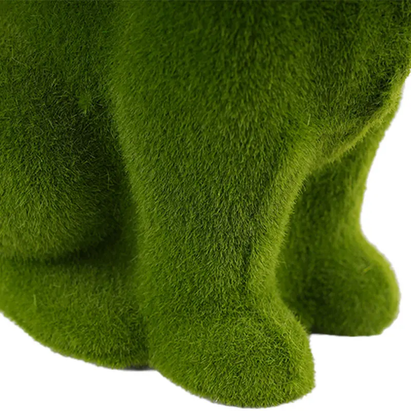 Wholesale Festive Realistic Texture Artificial Grass Sculpture Green Flocking Rabbit Eco-friendly Handmade Easter Home Patio Ornament Manufacturer, Factories