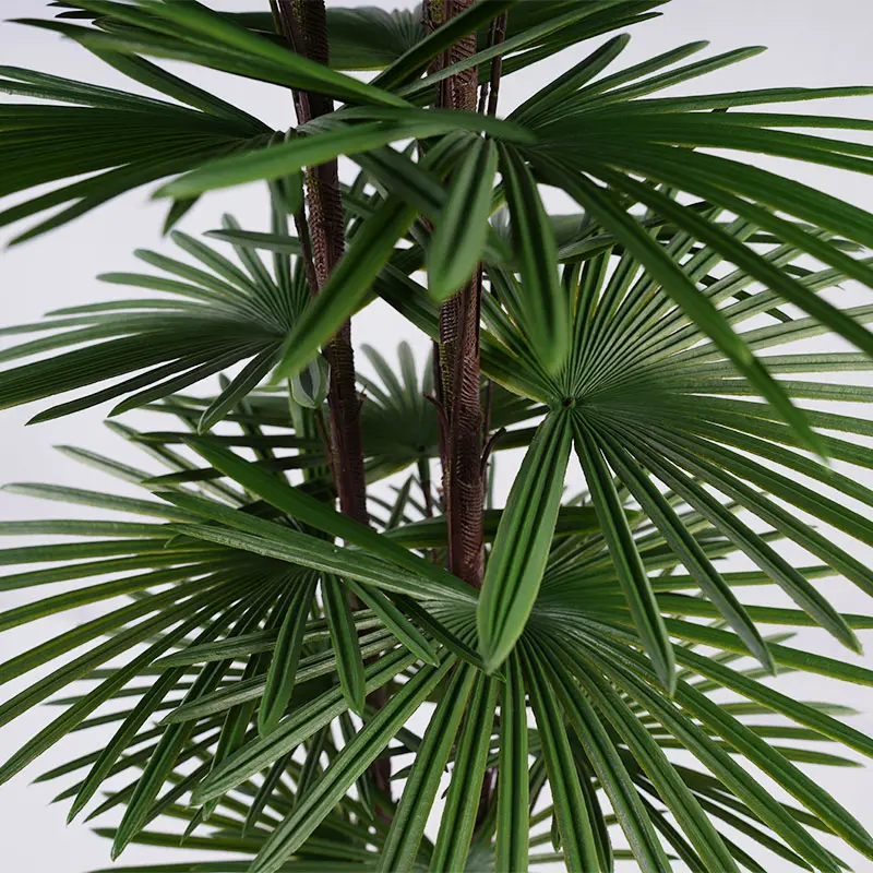 China Hyper realistic Bionic Plants H120cm Green Plastic Fan Palm Artificial Plant 3 Stems 29 Leaves in Pot  Natural style Bionic Plants Manufacturers, Suppliers