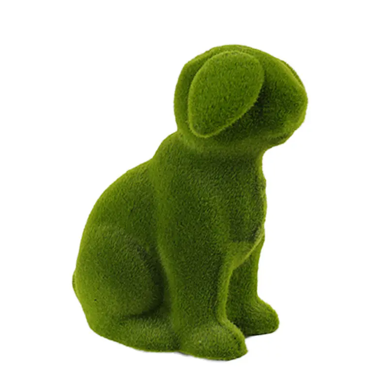 Wholesale Eco Friendly Maintenance Free Artificial Grass Sculpture Green Flocking Pug Balcony Outdoor Indoor Decor Ornament Manufacturer, Manufacturers