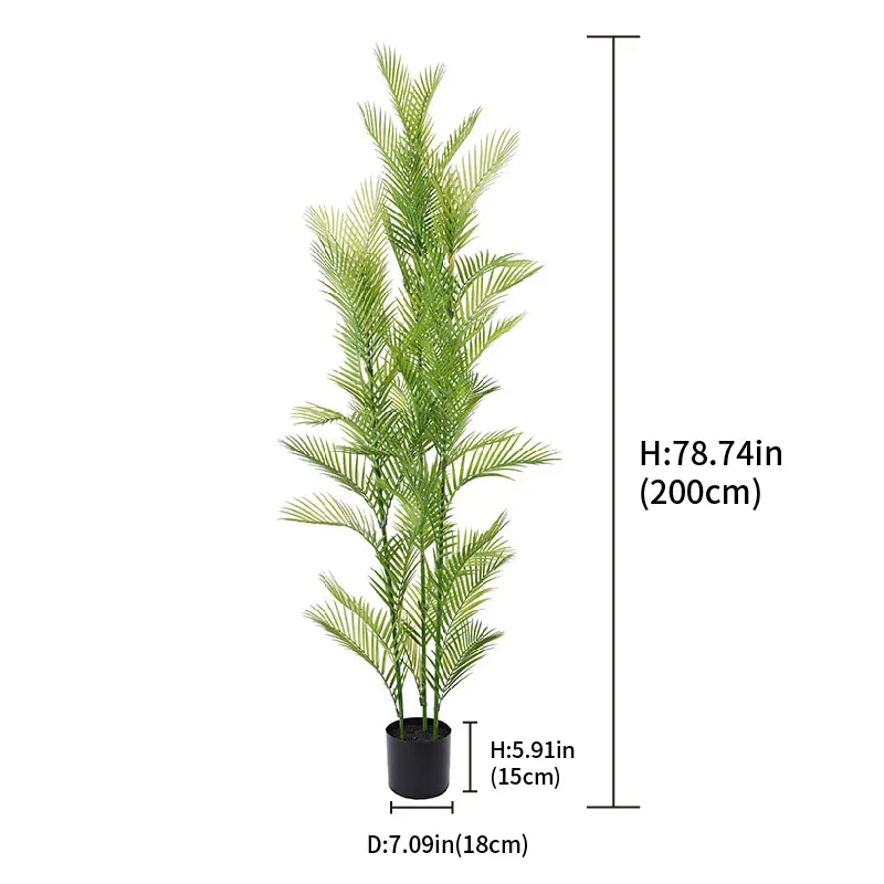 Wholesale Factory Direct Sales Wholesale Natural Appearance Low Maintenance Plastic Artificial Areca Palm Great Daily Home Decor Manufacturer, Factory