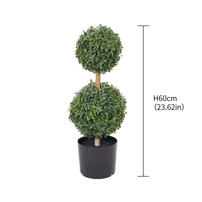 Wholesale Artificial Topiary Ball Tree in Pot UV Resistant Waterproof Faux Plant for Garden Hotel Indoor Outdoor Decor Suppliers, Factory
