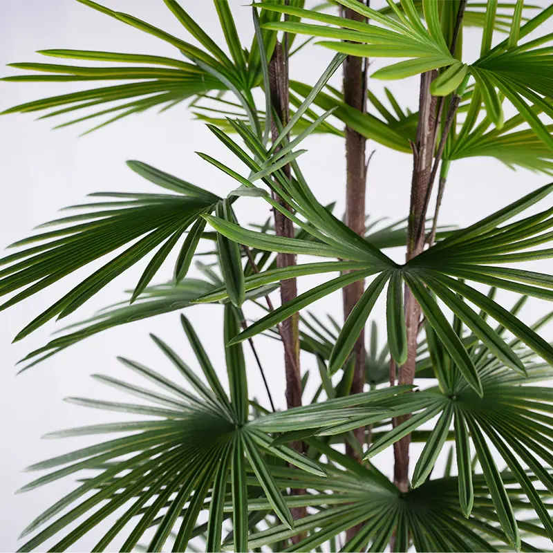 China Bionic decorative plants H150cm 3 Stems 37 Leaves Plastic Fan Palm Potted home decorative accessories Factories, Factory