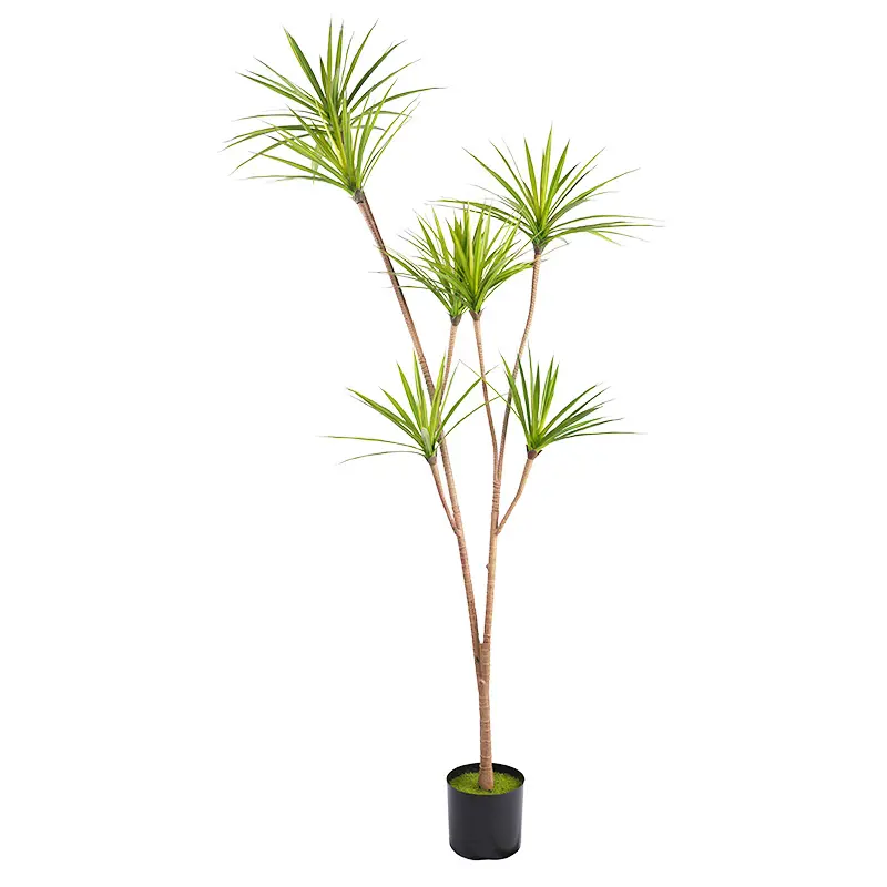 China Artificial Green Plant Pot Detachable H185cm Plastic Dracaena 7 Stems 162 Leaves Green Decoration Manufacturer, Suppliers