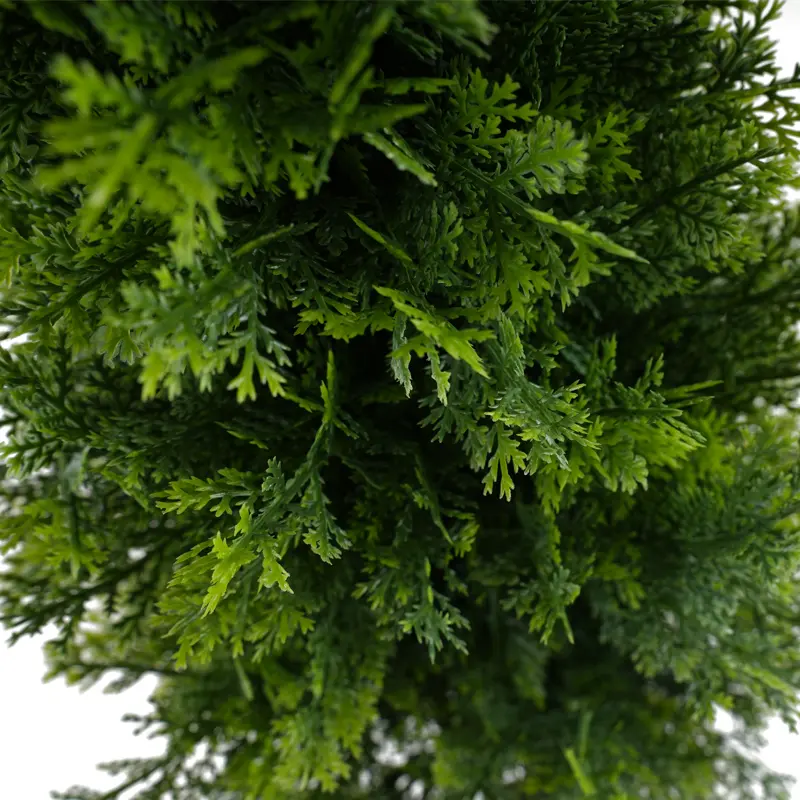 China Supplier Artificial Plants Green Oval Cedar Cypress Tree Potted Faux Bonsai For Indoor Or Outdoor Artificial Topiary Trees